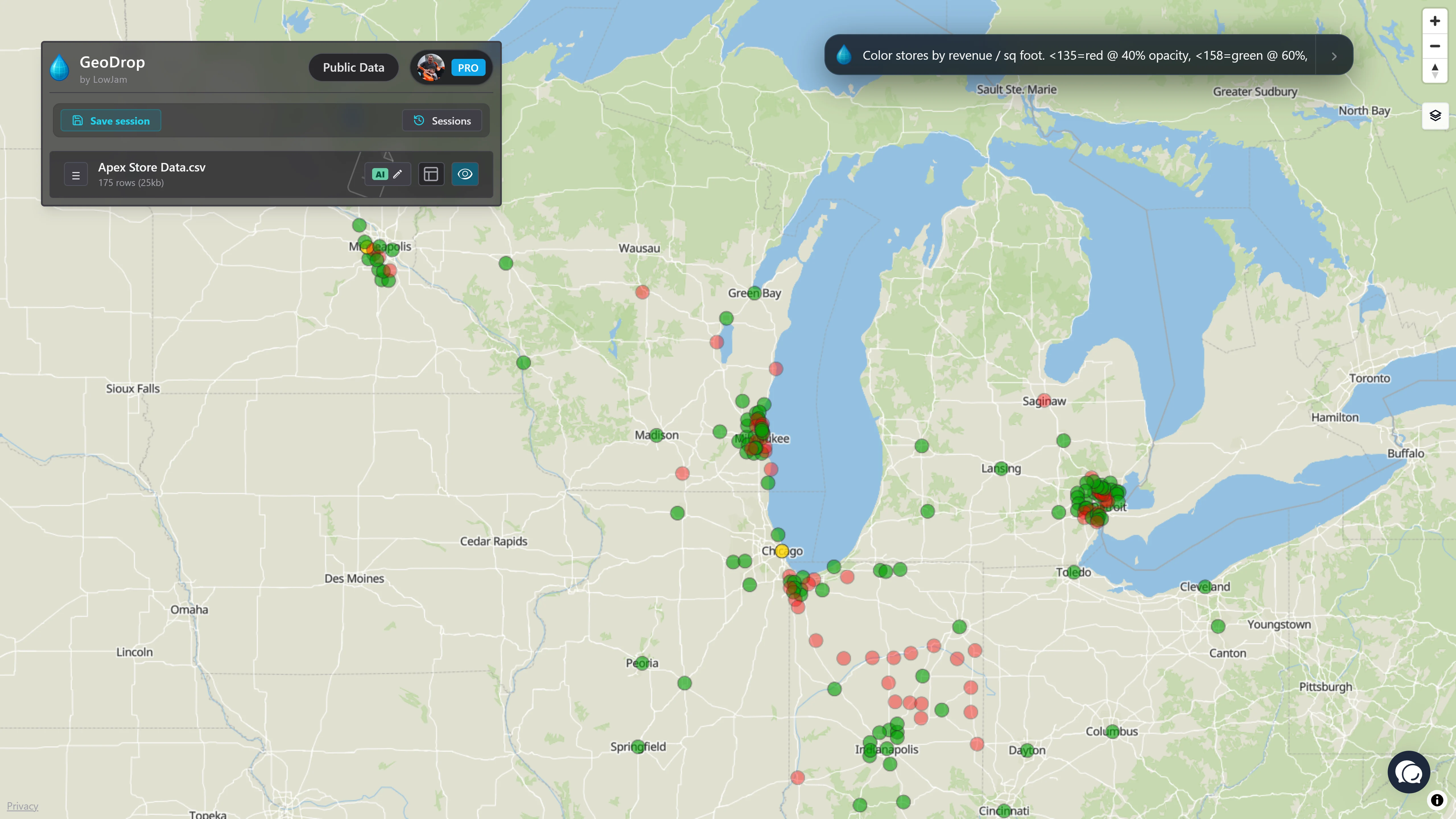 GeoDrop Calculated Field Visualization
