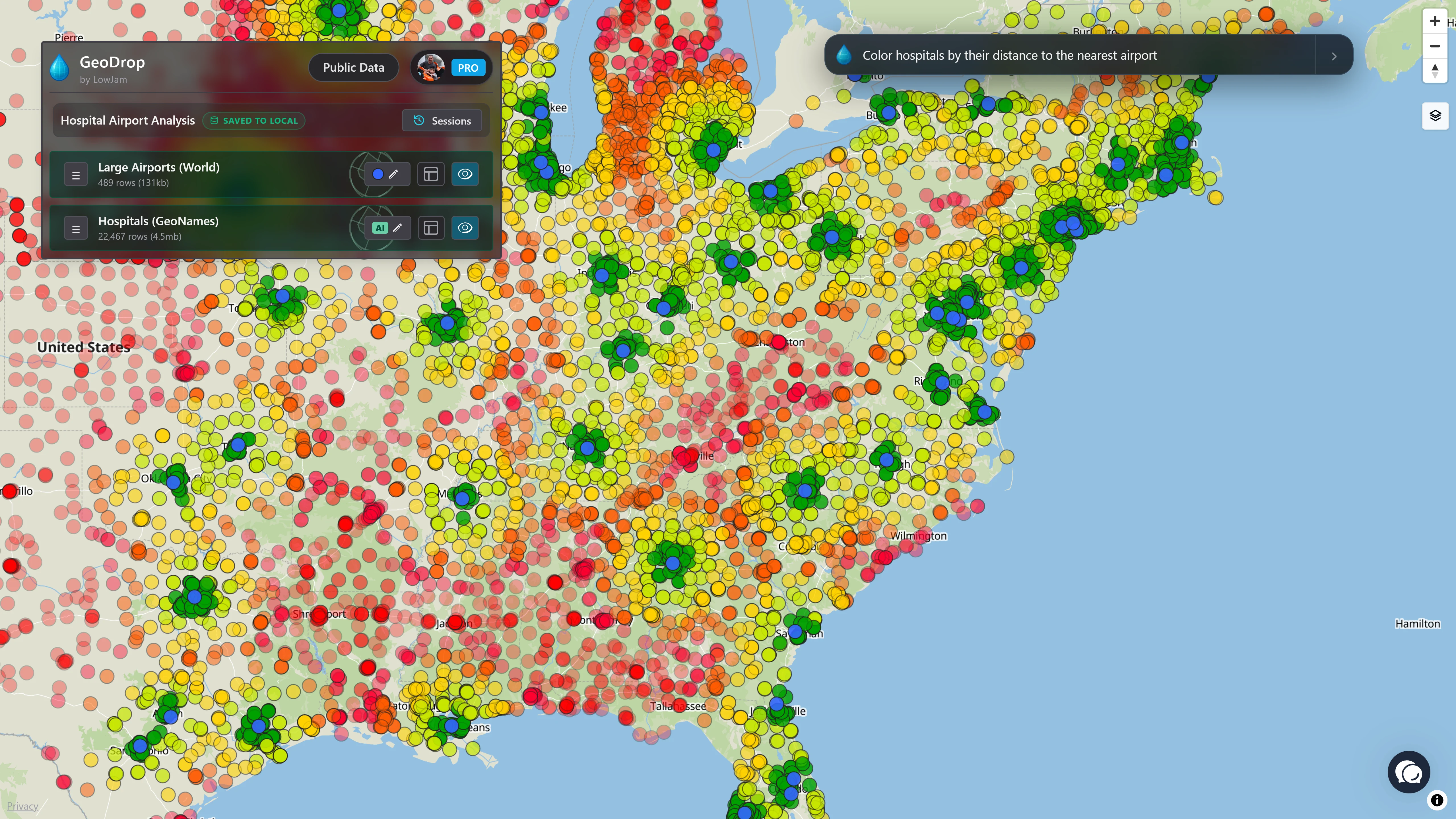 GeoDrop Cross-Layer Spatial Analysis